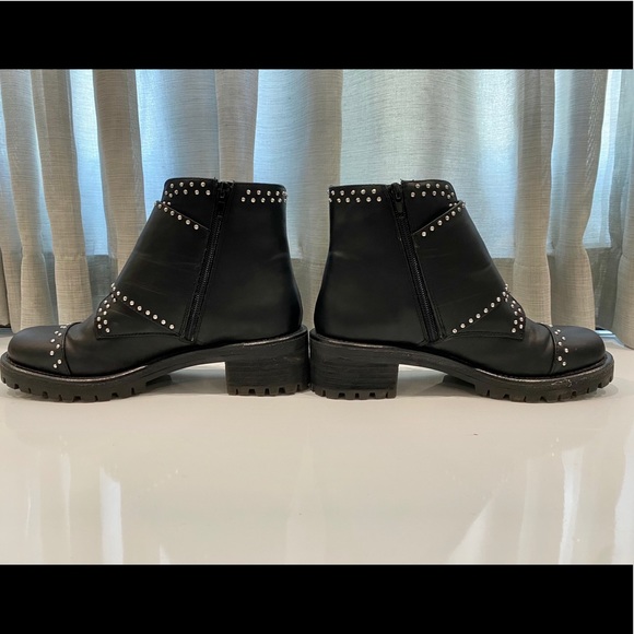 Design Lab Black Studded Monk Strap Boot - Picture 3 of 7